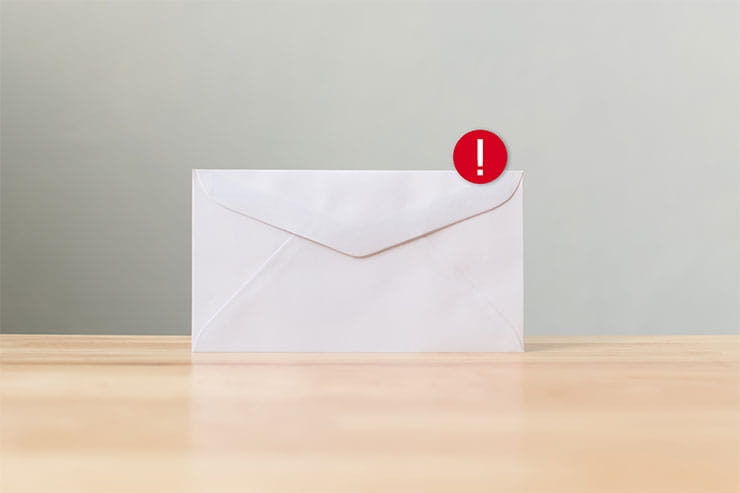 Envelope with new notification icon